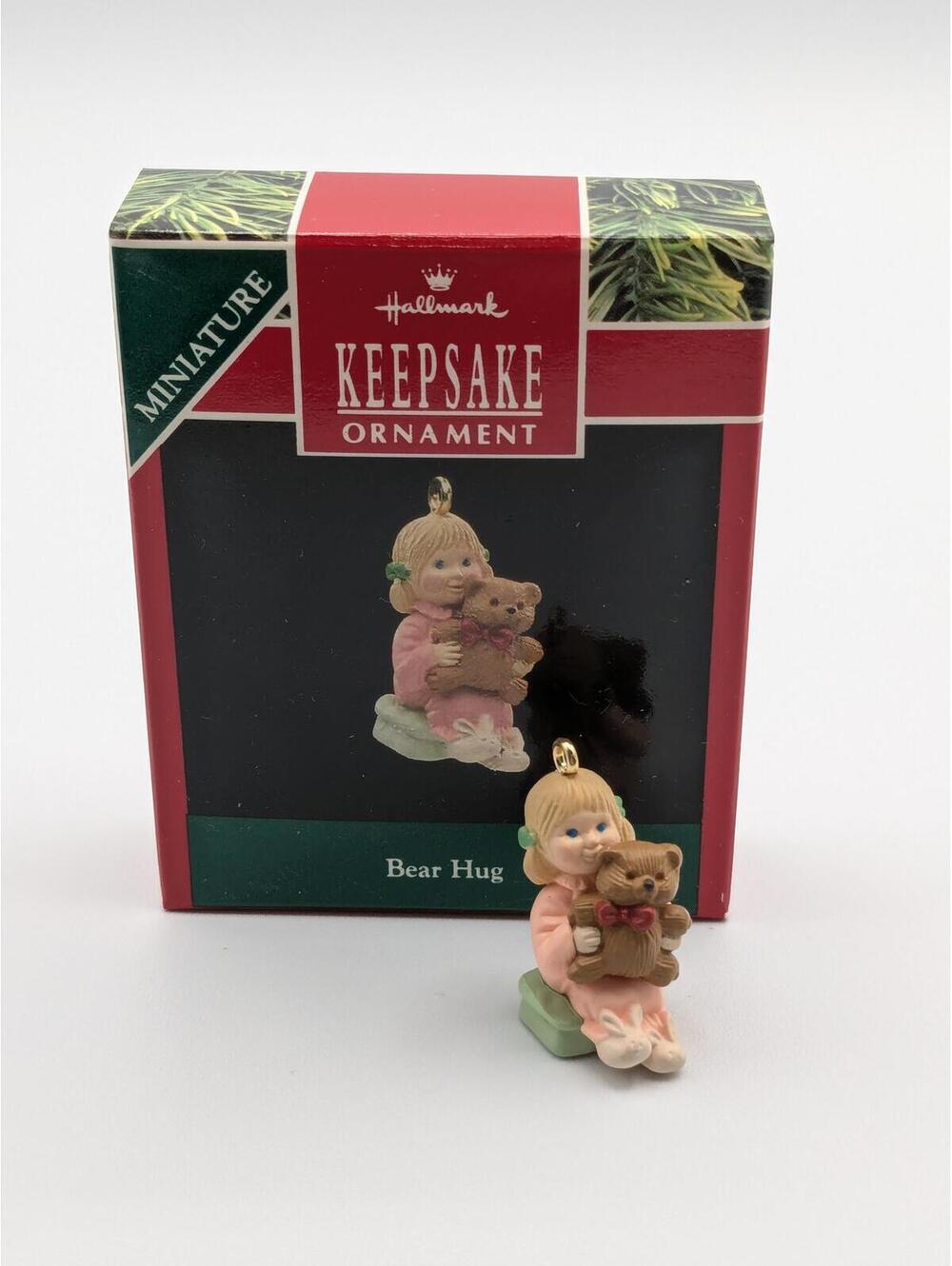 Hallmark Keepsake Bear Hug Miniature Ornament 1990, New in Box